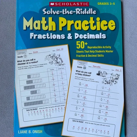 Solve The Riddle Math Practice Fractions & Decimals ~ 50 Reproducible Sheets - Picture 5 of 5